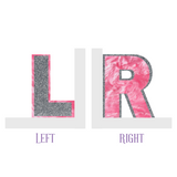 Double Layer initial bookend set diagram showing how to order the left and right bookends for easy ordering.