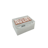 5x7 solid acrylic box with a clear lid featuring a name in double layered letters.