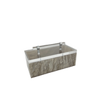 acrylic accessory box in silver marble, customize handle and double layer ALWAYS IN CONTROL letters to match your decor