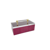acrylic accessory box in red wine marble, customize handle and double layer ALWAYS IN CONTROL letters to match your style