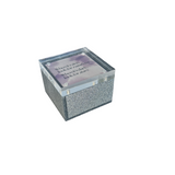 silver sparkle acrylic magnetic photo box with a quote saying. When it rains look for rainbows When it's dark look for stars.