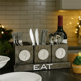 custom grey marble acrylic utensil holder with mirror decal accents, perfect for luxury kitchens, parties and home organization.