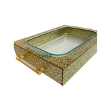 acrylic pyrex in gold sparkle