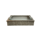 silver, grey acrylic marble holder with clear acrylic handles, oven to table glass, serveware, kitchen decor