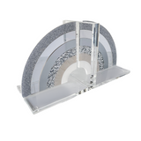 rainbow bookends in silver, white & grey tones.