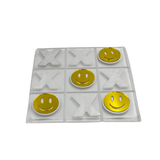 tic tac toe smiley face & X game set in mirror & marble acrylic pieces