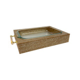 acrylic holder with pyrex, decorative table and party decor, stylish bakeware and table accent.