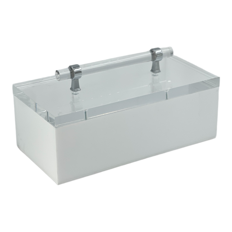 clean and classy white solid acrylic decor box
