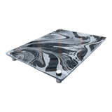 RAISED SERVING PLATTER | BLACK & WHITE SWIRL - A Gifted Story