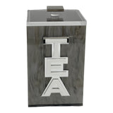 personalized canister silv er marble