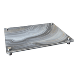 raised serving platter is great for decor on a table with a vase, serve food or as a challah board.