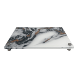 RAISED SERVING PLATTER | WHITE BLACK GOLD SPILL - A Gifted Story