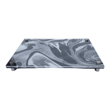 RAISED SERVING PLATTER | BLACK & WHITE SWIRL - A Gifted Story