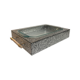 acrylic holder with glass pyrex, handles handles to carry easily for all special occasions.