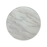 custom lazy susan in white, golf, grey print showing the beautiful detail.