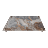 RAISED SERVING PLATTER | GREY GOLD MARBLE - A Gifted Story
