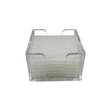 glam white sparkle coaster set available in set of 4 or set of 6