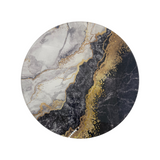 24'D lazy susan in white, black and gold color way