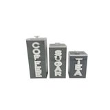 personalized kitchen canister set grey