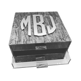 personalized JEWELRY BOXE in silver marble with MBJ monogram