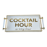 Cocktail Hour is every hour luxe tray in white and gold sparkle with acrylic handles - A Gifted Story