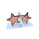 star bookend set with double layer acrylic showing 2 shades of acrylic colors.