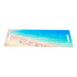 long charcuterie cheeseboardwith beach scene print