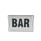 BAR acrylic tray with clear side and built in handles