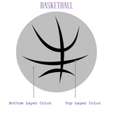 diagram of a double layer basketball for Sports Bookend Set showing how to select the colors for easy ordering.