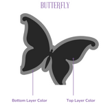 diagram of Double Layer butterfly design  bookends showing placement of how to order easily.