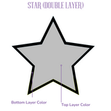 diagram of Double Layer star design bookends showing placement of how to order easily.