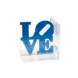 LOVE bookends in blue marble
