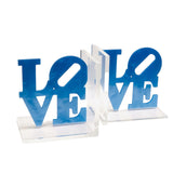 LOVE bookend set in light blue marble