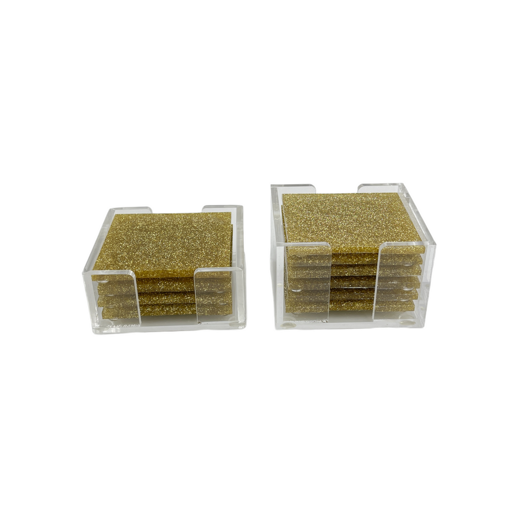Gold Edged Agate Coaster Gift Set – The Box NY