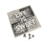 LIFE IS SWEET CANDY TRAY displayed with hershey kisses.