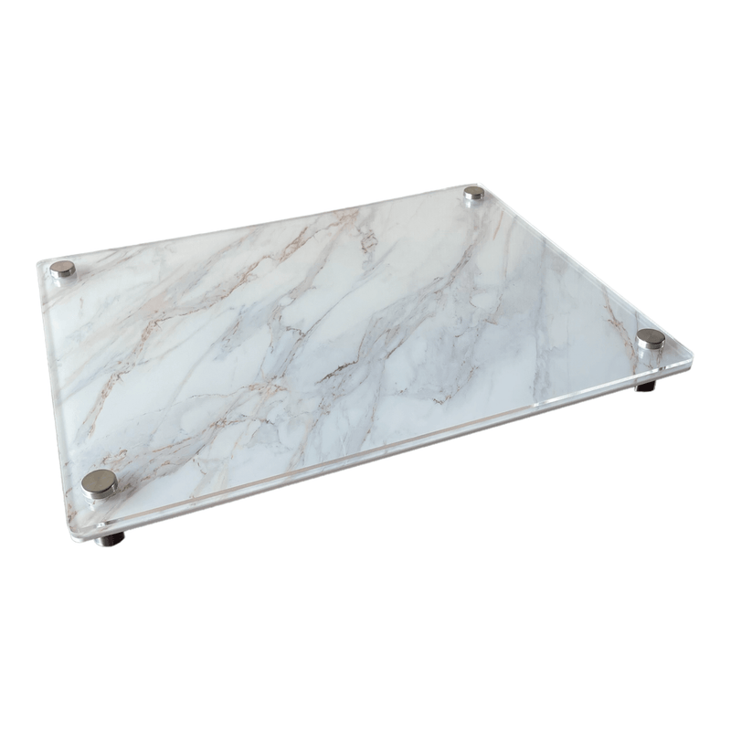 raised serving platter can be used for hot food or as a charcuterie board or could foods