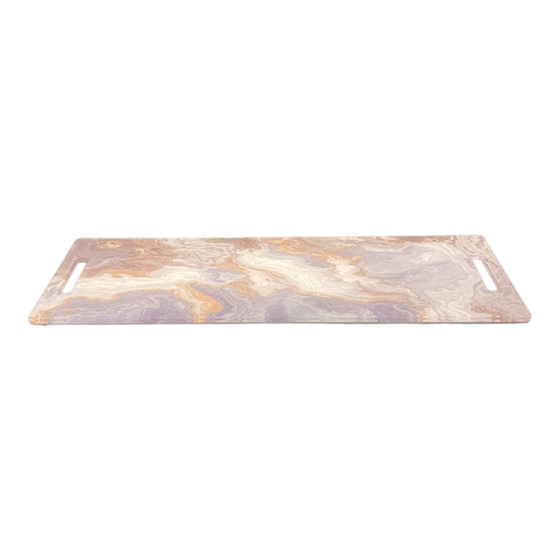 long charcuterie cheeseboard in grey gold marble