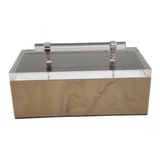 one of a kind acrylic box and storage in brown marble