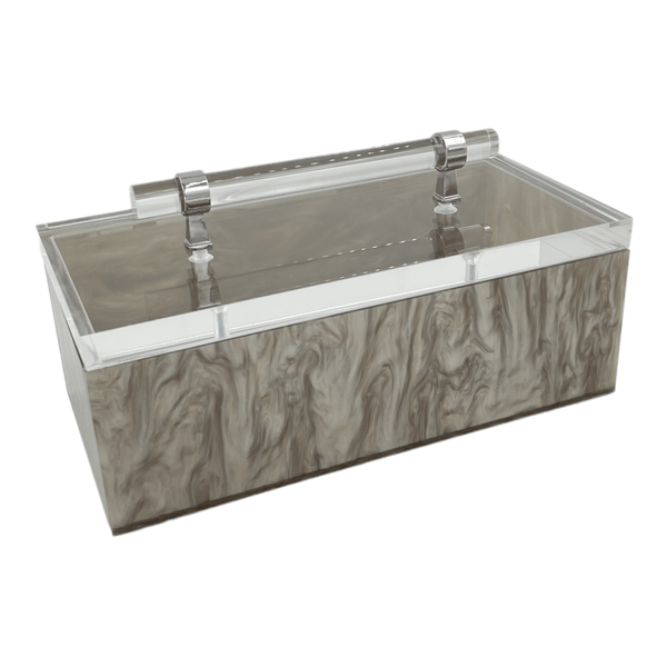 silver marble accessory storage box with lid