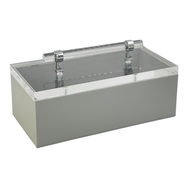 sleek, solid grey decorative box for any room in your home