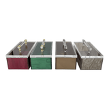 Sophisticated Accessory Storage Box with clear acrylic handle in watermelon, green, mocha and silver marble