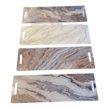 12x36 cheeseboard in grey gold,  white gold, grey marble slice and grey bronze.