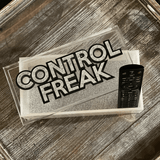 Remote control freak box with double lettering in white marble and black overlay