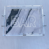 Extra-luxe BAR tray on grey table 