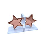 star bookend set with double layer acrylic showing 2 shades of acrylic colors. 